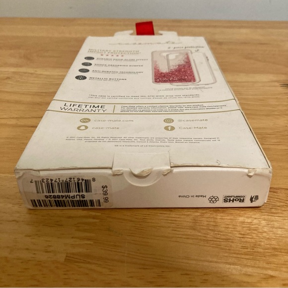 LG G6 Phone Case Pink Sparkle Waterfall Case-Mate New Old Stock - Picture 5 of 11